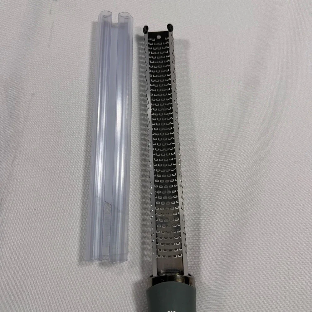 Microplane Premium Series Zester Grater Eucalyptus Gray Stainless Steel Blade